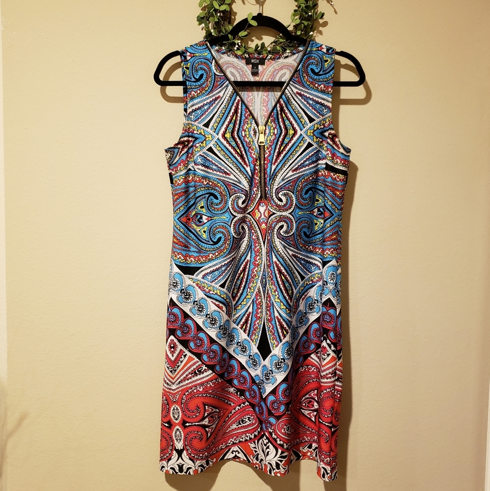 MSK Multi-Colored Zip Front Dress - Size S